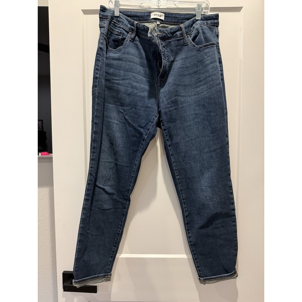 Classic Slim Pistola Women's 16W Dark Wash Mid Rise Skinny Stretch Jeans